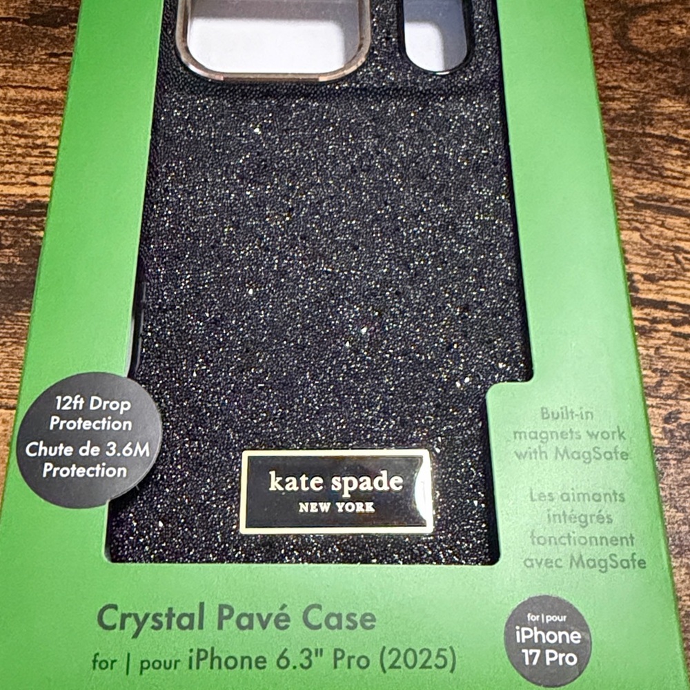 BN Kate Spade Black Crystal Pavé iPhone 17 Pro Case - Picture 4 of 6